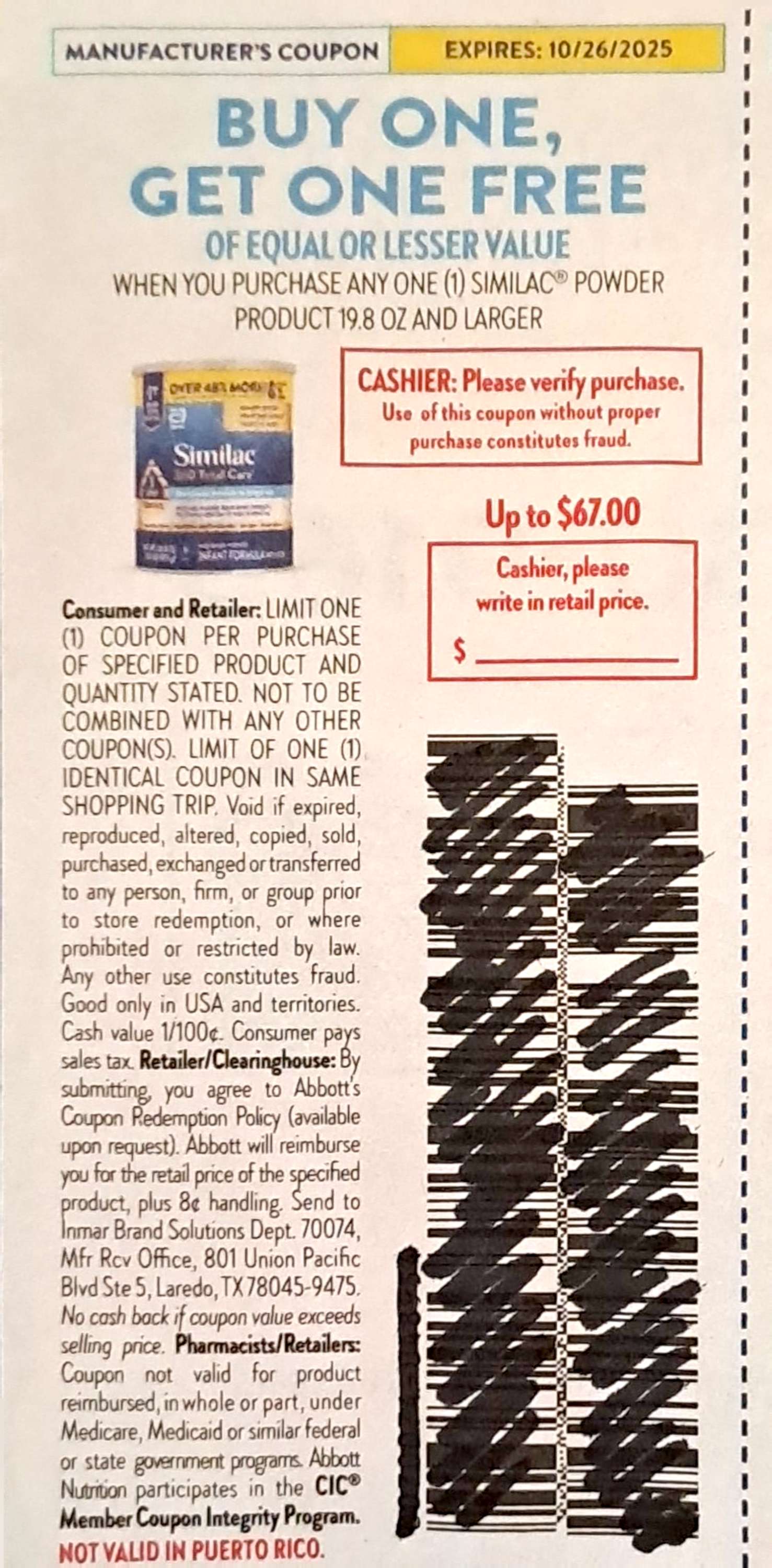 Similac Powder Exp Sun 10/26/25